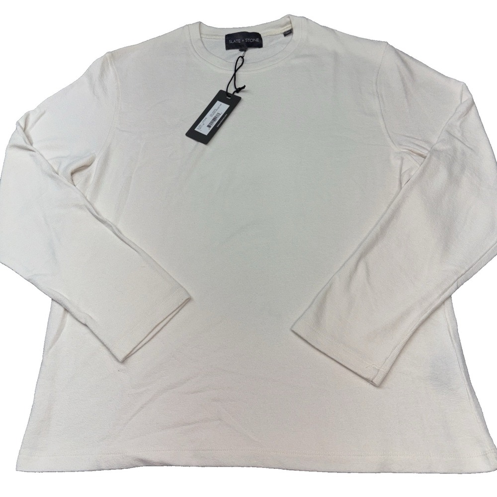 Slate & Stone crewneck long sleeve off‎ white Lg NWT